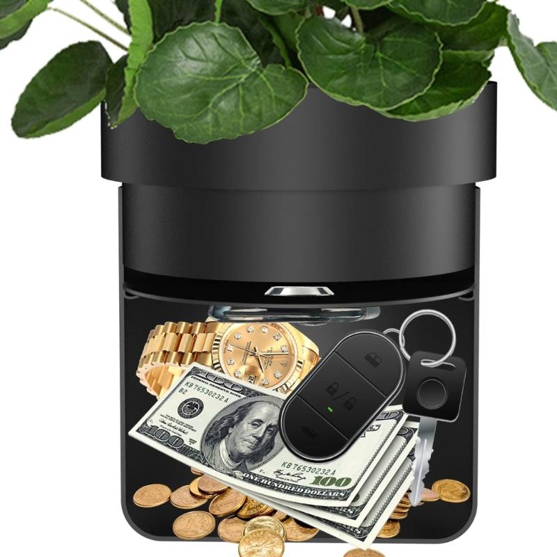 Flower Pot with Hidden Safe Secret Compartment Stash Box Key Hider Plastic Plant Pots Jewlery Organizer for Valuables