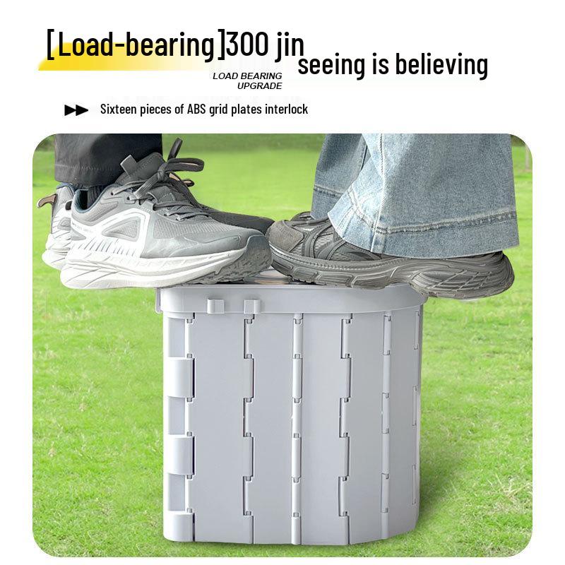 Portable Folding Toilet with Lid for Travel and Outdoor Use