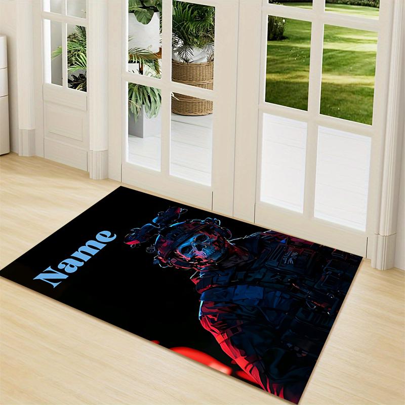 Custom Name "Shadow Warrior Emblem" Carpet Rug Customizable Soft Washable Anti-Slip Home Living Room Sofa Mats Personalized Rug. 0909155