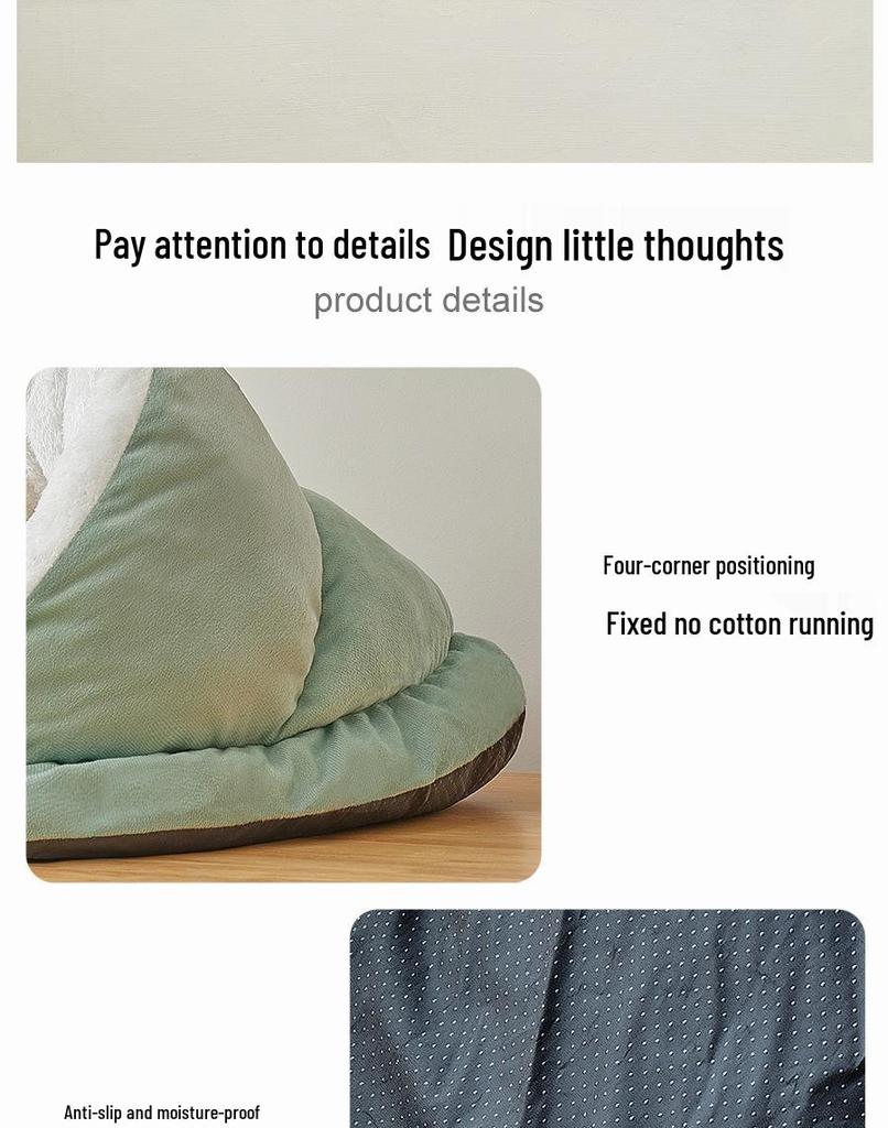 Plush Winter Warm Pet Nest: Cozy Cat & Dog Slippers, Large Space Dog House, Thickened for Comfort.