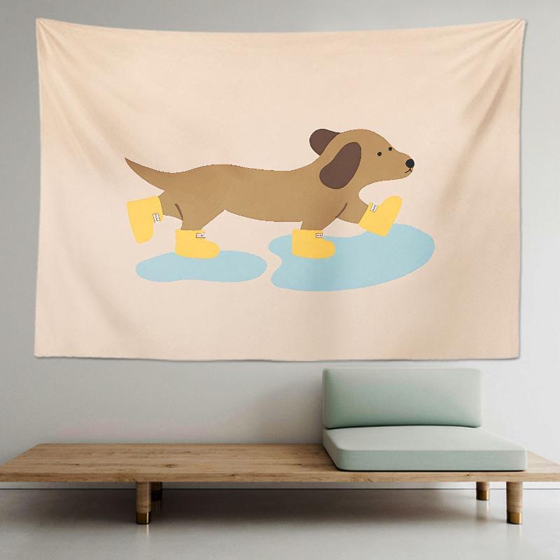 Cute Pet Tapestry Aesthetic Wall Hanging Bedroom Living Room Children's Room Boho Wall Art Decor Home Decoration