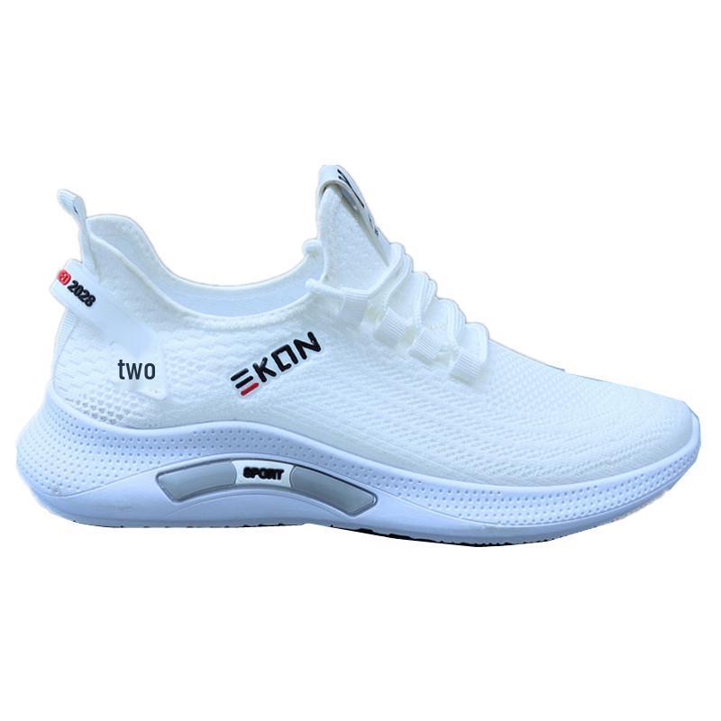 2025 Men's Breathable Trendy Mesh Running Sneakers - Versatile Soft Sole Casual White Shoes