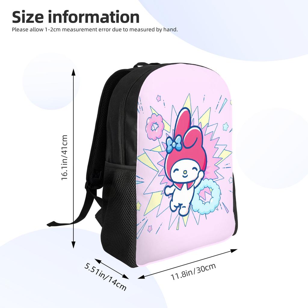 M-Melodies Backpack for Men Women School College Student Bookbag Fits 15 Inch Laptop Cute Rabbit Bags
