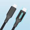 240W USB C To USB C Cable Fast Charging LED Display Braided Nylon for Phone 15 and More Electronics Power Supply