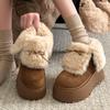 2026 New Flats Platform Women's Ankle Boots Fur Warm Cotton Shoes Fashion Short Plush Snow Boots Cozy Designer Suede Mujer Botas