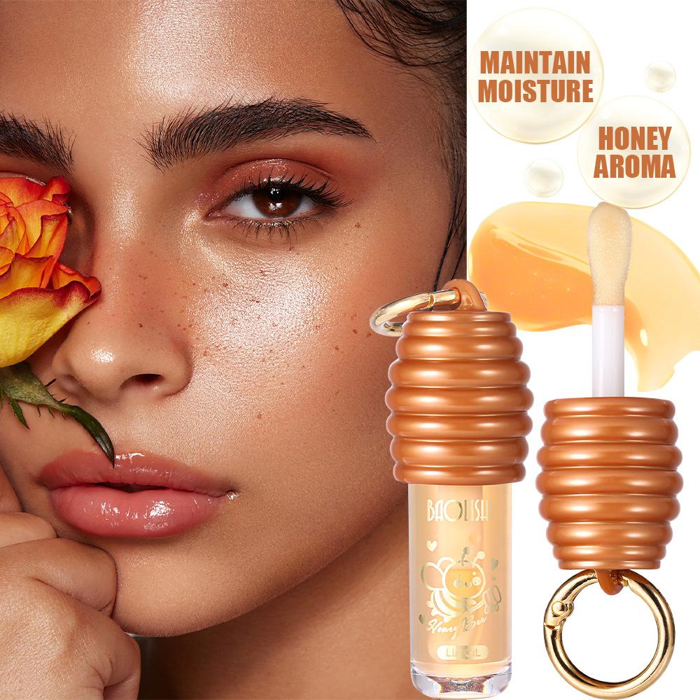 Honey Flavored Lip Gloss for Plump Lips Coloring Collagen Lip Gloss Moisturizing Lip Care Extreme Volume