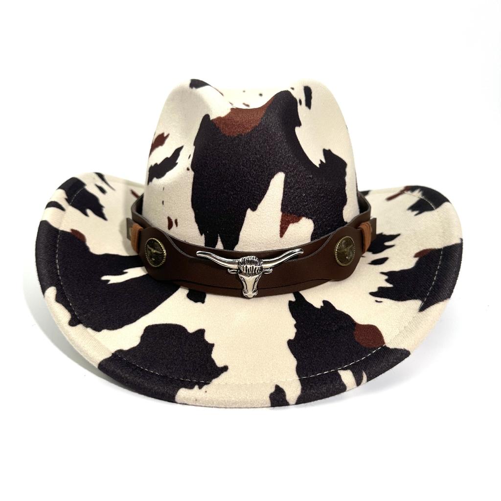 Cow European and American style western cowboy hat peach heart top sun protection visor hat top hat mountaineering knight hat ruff hat