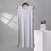 Herren Plus Size Modal Nachthemd Robe - Lockerer Schnitt Sommer Ärmellose Lange Robe, Leichte Bademantel für Übergewichtige Männer