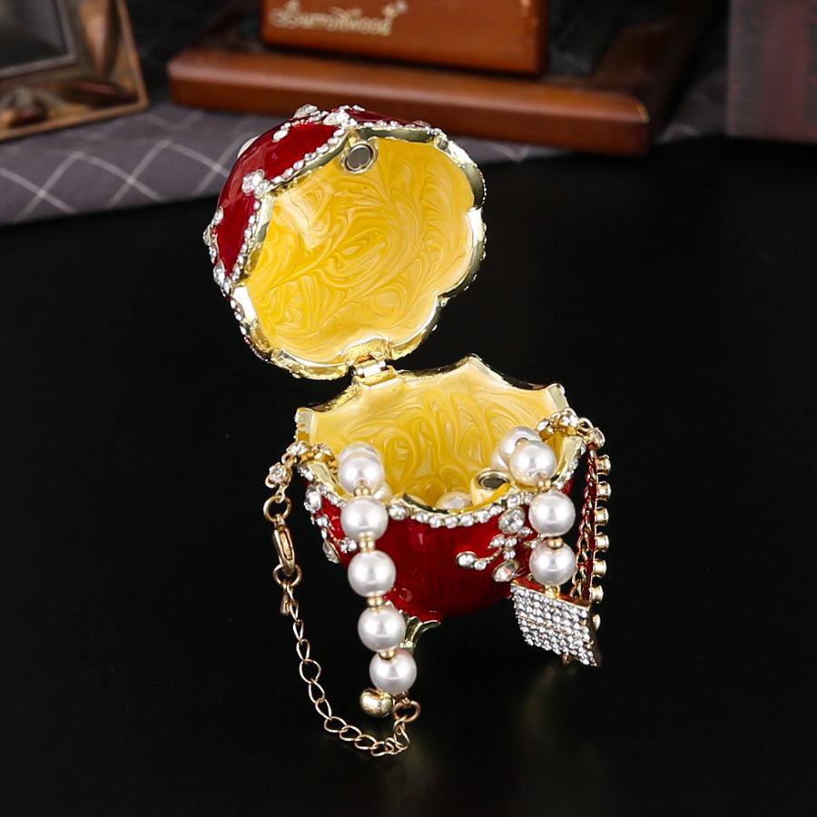 Enamel Craft Gifts Easter Gifts Diamond Eggs Jewelry Box Alloy Jewelry Box Creative Home