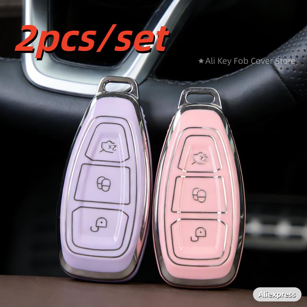 

2pcs Car Key Case Covers For Ford Focus 3 4 ST Mondeo MK3 MK4 Fiesta Fusion Kuga 2013 2014 2015 2017