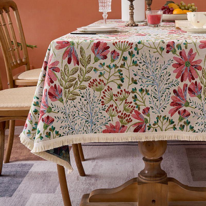

Style French Style Romantic Tablecloth Accessible Luxury Fancy Pastoral Style Thickening Dining Table Fabric Square Living Room Coffee Table Cloth Full House 90*90cm (can be bedside table cover)