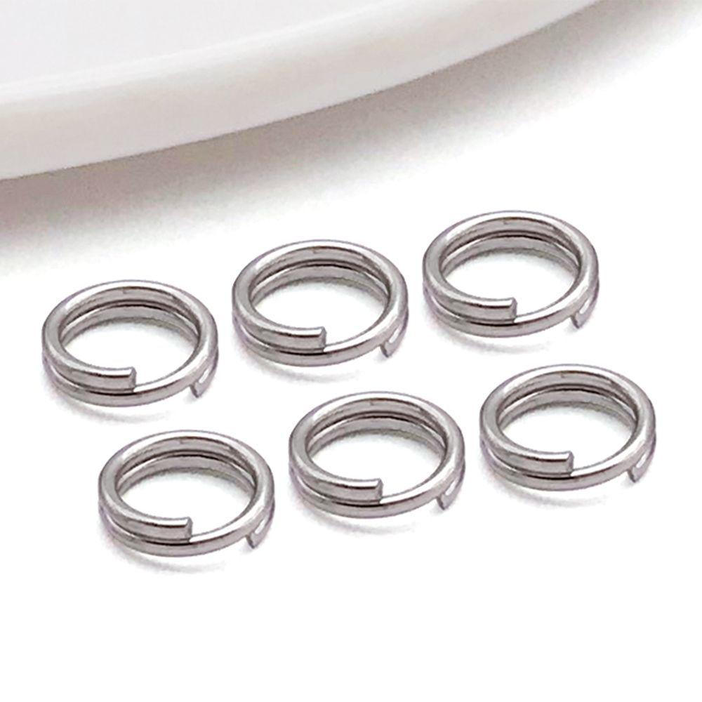 Stainless Steel Double Loop Keyring Pendant Charm for DIY Jewelry