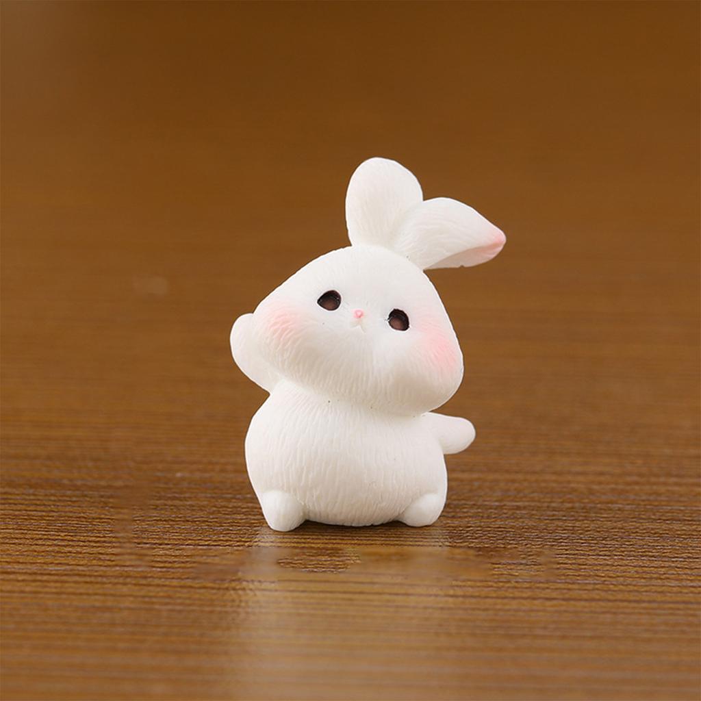 Resin Rabbit Figurine Miniatures Ornament Rabbit Resin Ornaments For Holiday Celebrations Decoration Home Decor