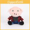 John Spoof Pork Parodies Pig Headed Human Plush Toy Checkered Design Shirt