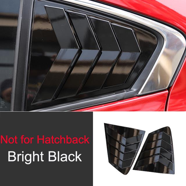 

For Mazda 3 Axela Sedan 2020 2025 2025 Car Rear Louver Window Side Shutter Cover Trim Sticker Vent Scoop ABS Carbon Fiber Black