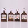Christmas Lantern Man Snowman Deer Jesus Pattern Glowing Lamp Ornament Portable