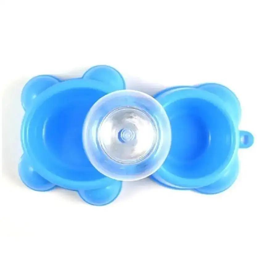 1 Pcs High Quality Dual Port Dog Utensils Bowl Cat Drinking Fountain Food Dish Pet Automatic Water Dispenser Feeder