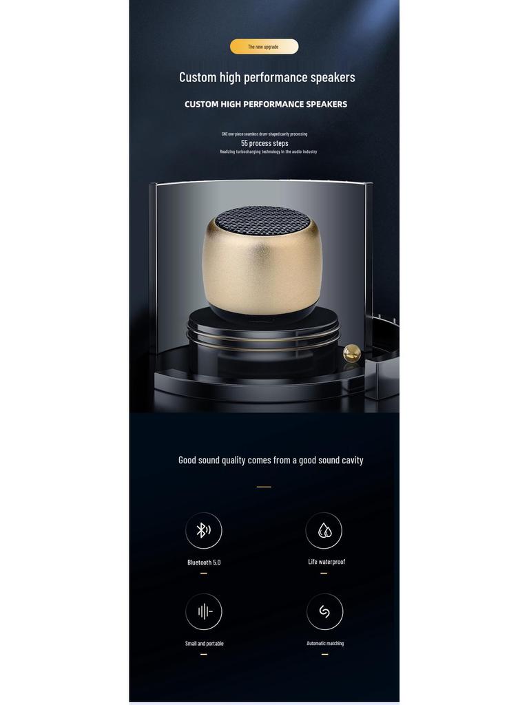 M1 Mini Portable Bluetooth Metal Subwoofer Speaker