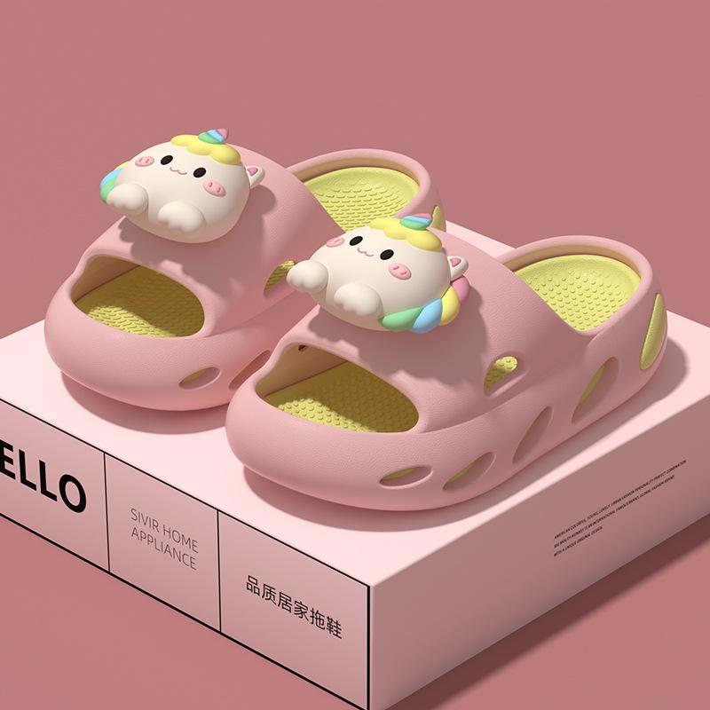 Sommer Cartoon Kinderhausschuhe: Rutschfeste Sandalen mit weicher Sohle für Jungen und Mädchen, Süße Baby-Strandbekleidung für drinnen/draußen