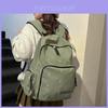 Black Large Capacity Campus Backpack Unisex Travel Bag Waterproof Nylon Material