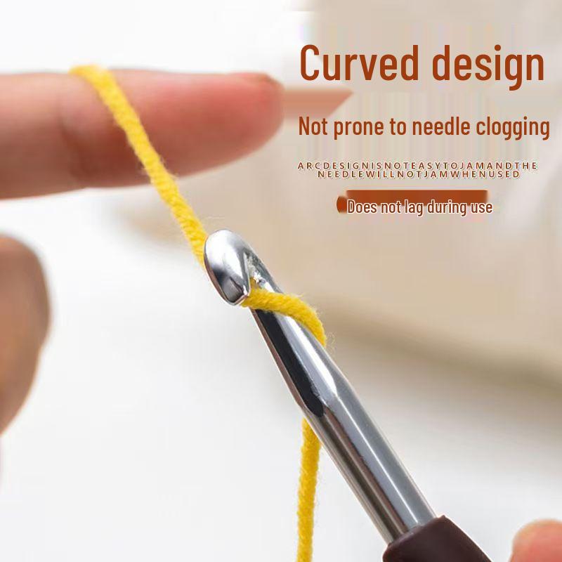 Soft Grip Crochet Hook Set for DIY Crafts: Beginner Tools for Dolls & Sweaters