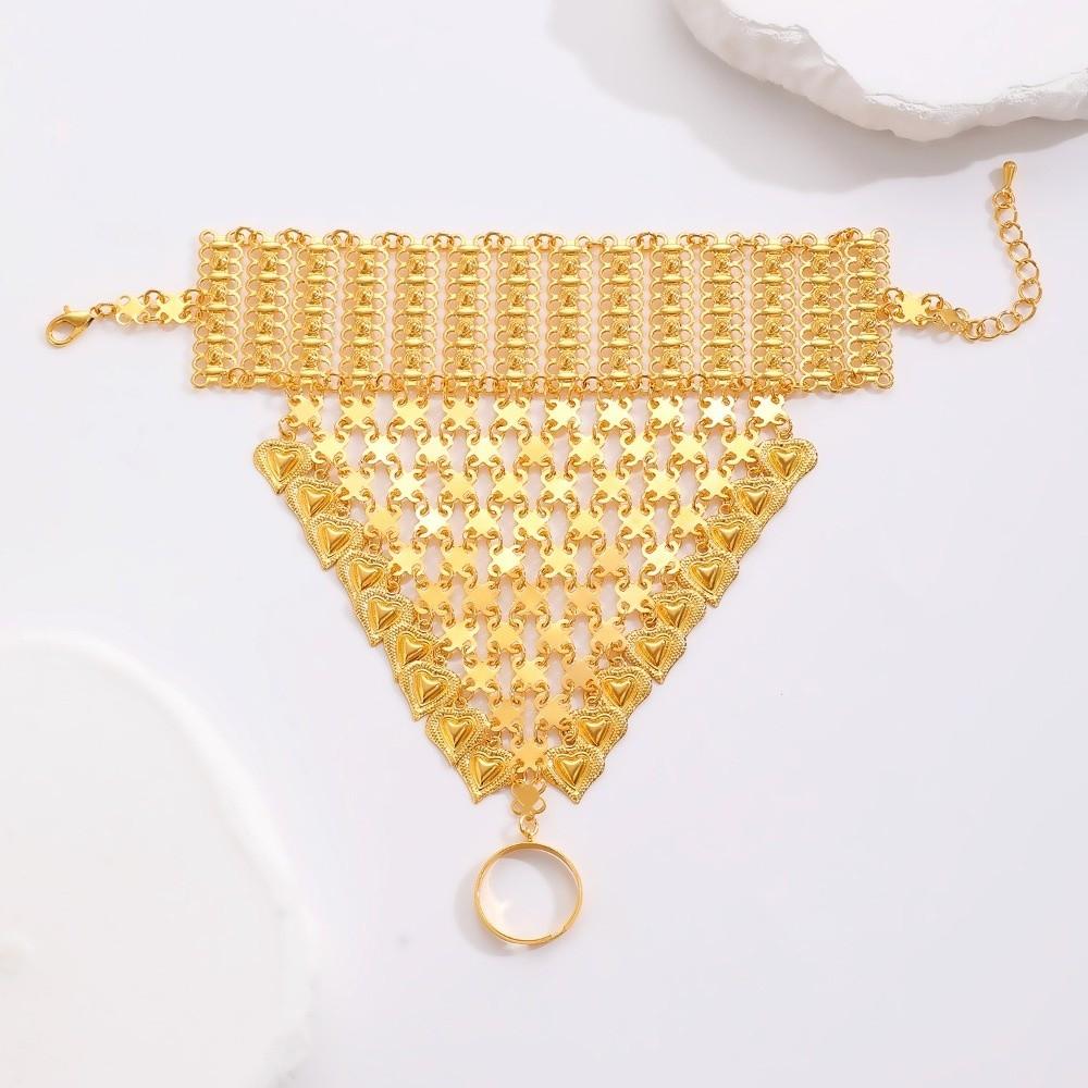 Jednoduchý zlatý prstový náramek Vícevrstvý dutý geometrický přívěsek Kulturní akce