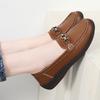 Women Simple Red Loafers Leather Driving Moccasins Comfort Flats Black Casual Slip on Plus Size Black Shoes