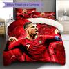 Football Ronaldo Pattern Bedding Home Decoration Birthday Gift (1 * duvet cover + 2 * pillowcase, without core)