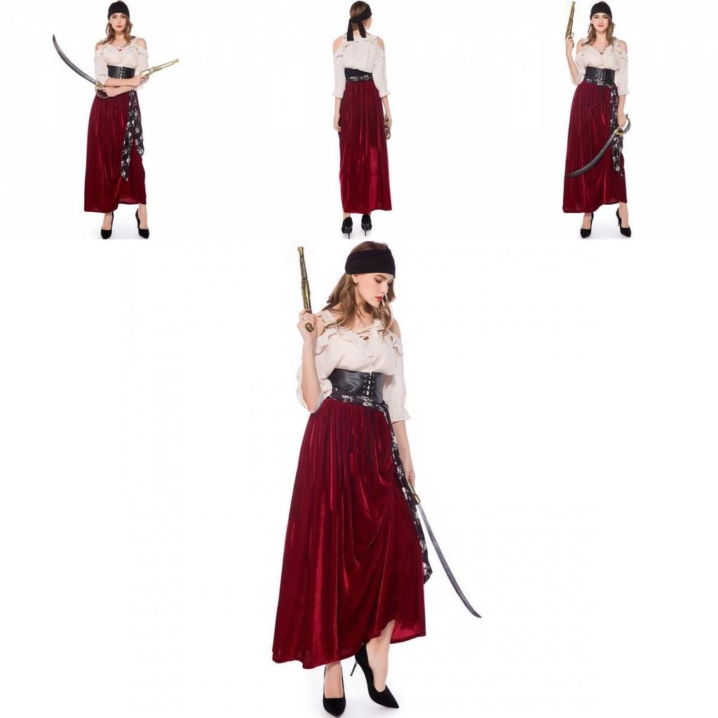 Charming Women's Pirate Queen Dress M-xl Great For Anime Cosplay And Themed Parties