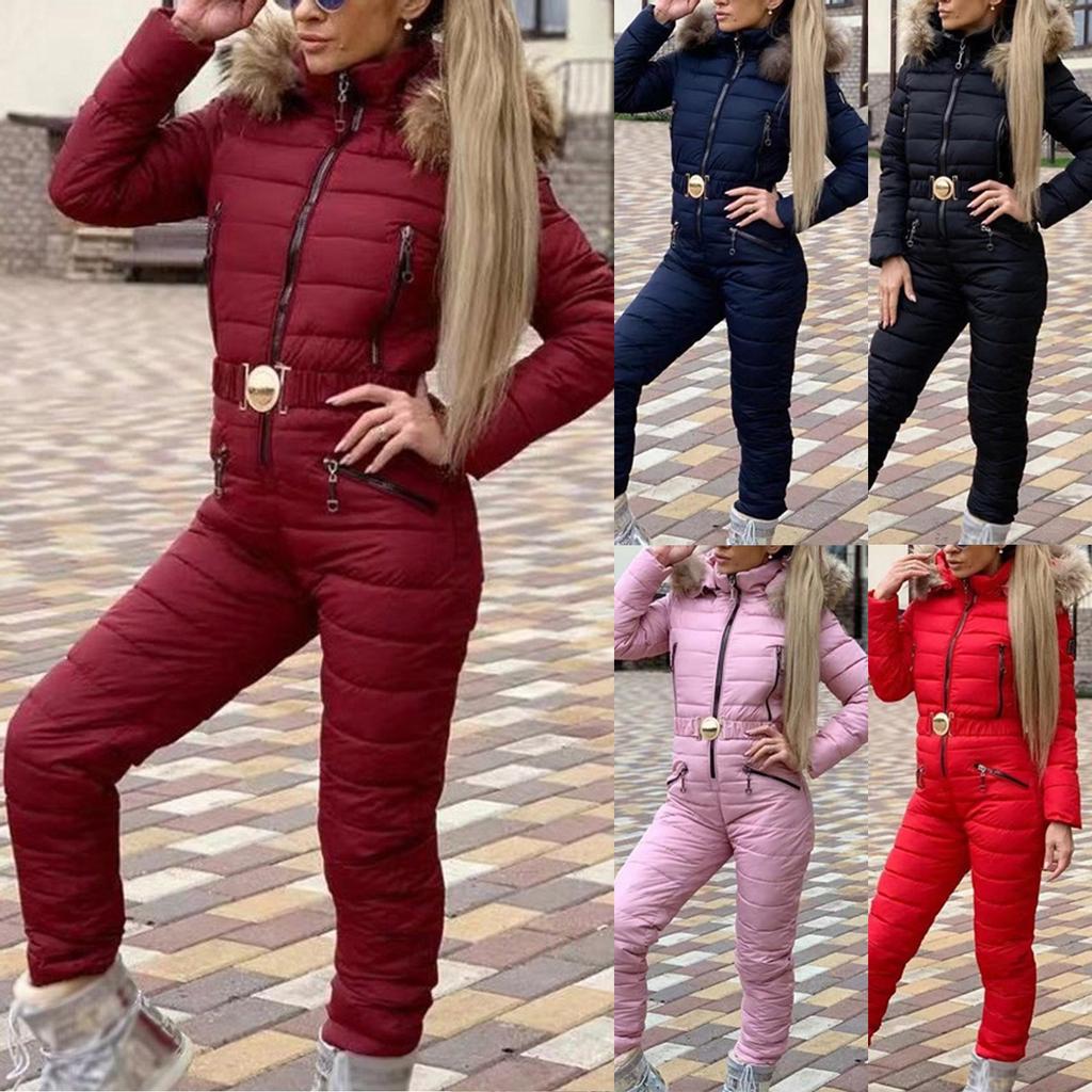 Women Fashion Casual Thick Hot Snowboard Skisuit Outdoor Sports Zipper Ski Suit