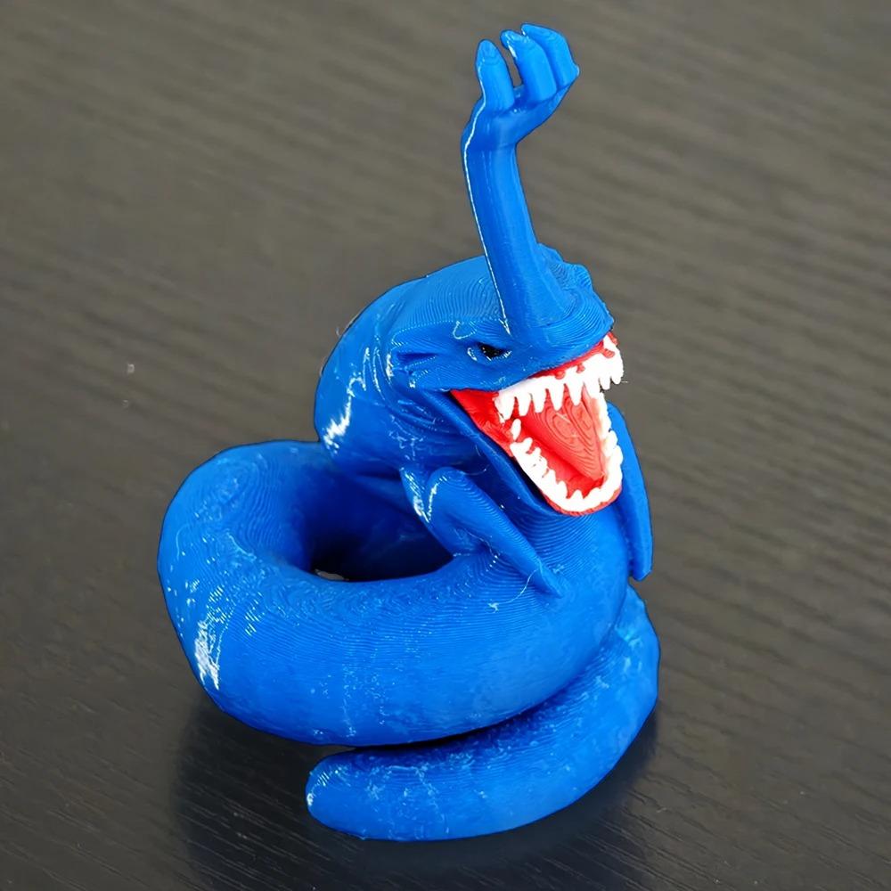 Bloop Mořská Příšera 3D Tištěná Flexibilní Kloubová Fidget Hračka – Požírač Moře Hlubinné Stvoření Sběratelský Předmět, Hračka na Stůl pro Úlevu od Stresu