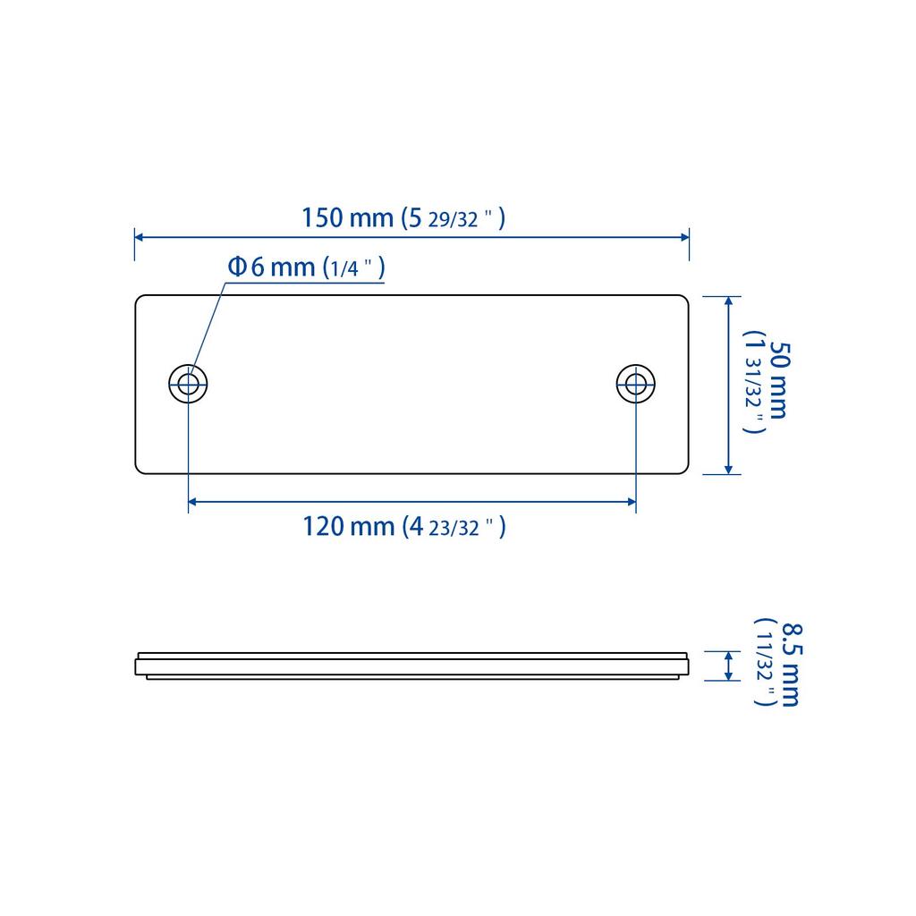 MFC PRO Safety Reflector Yellow Rectangle Sticker + Screw 150