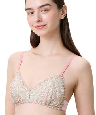 Sutiã Triângulo Sem Fio Unnanacool, Silhueta Natural, Mistura de Algodão (Lado Interno do Copo), Feito com Tecido Liberty, LB1081, Feminino
