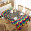 Colorful Psychedelic Tablecloth Dizziness Art Decoration for Rectangular Tablecloth for Kitchen Dining Room Party Decorations