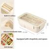 1pcs Rectangular Wheat Lunch Box Microwave Oven Dedicated for Office Workers Fruit Bento Box Simple Tableware Set Lunch
