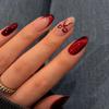 Mid-length Wearable Nails Burgundy Cat-eye French Bow Exquisite, Sweet And Versatile European And American Style Detachable Manicure