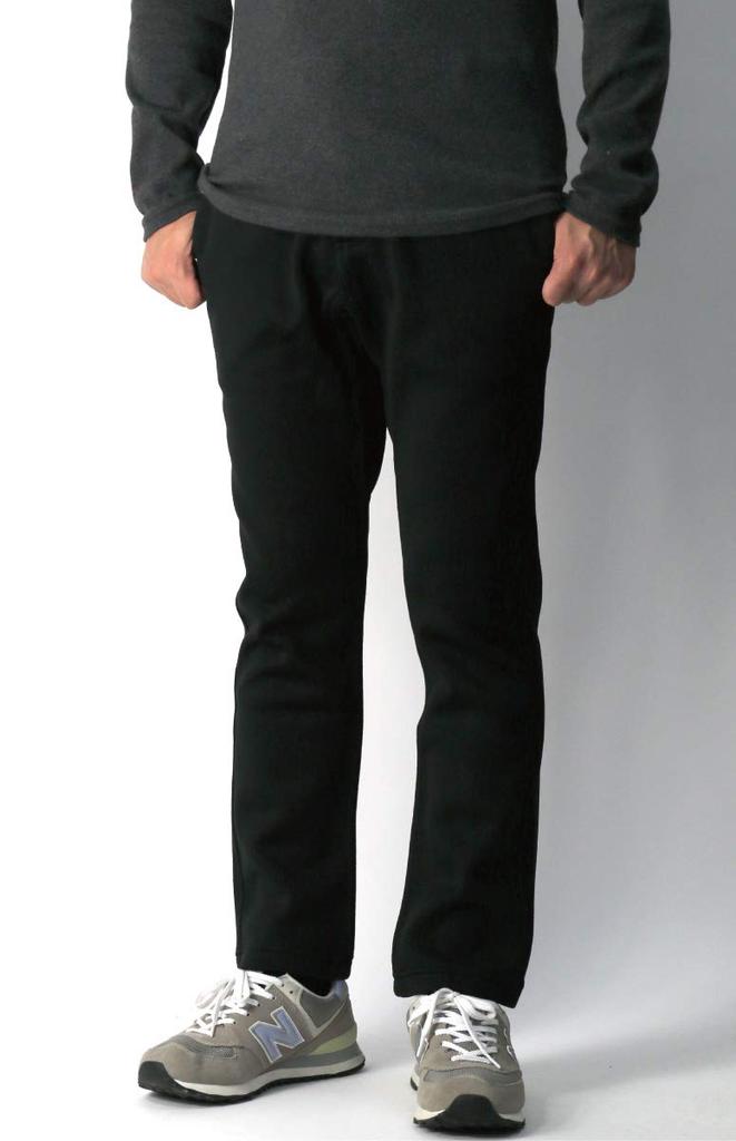Gramicci New Narrow Bonded Knit Fleece Pants, Just-Cut, Stretch, Windproof, Men's and Women's, Dark Brown, GMP-20F046