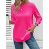 Autumn and Winter New Loose Temperament Fashionable Women's Clothing Solid Color Round Neck Long Sleeved Sweatshirt