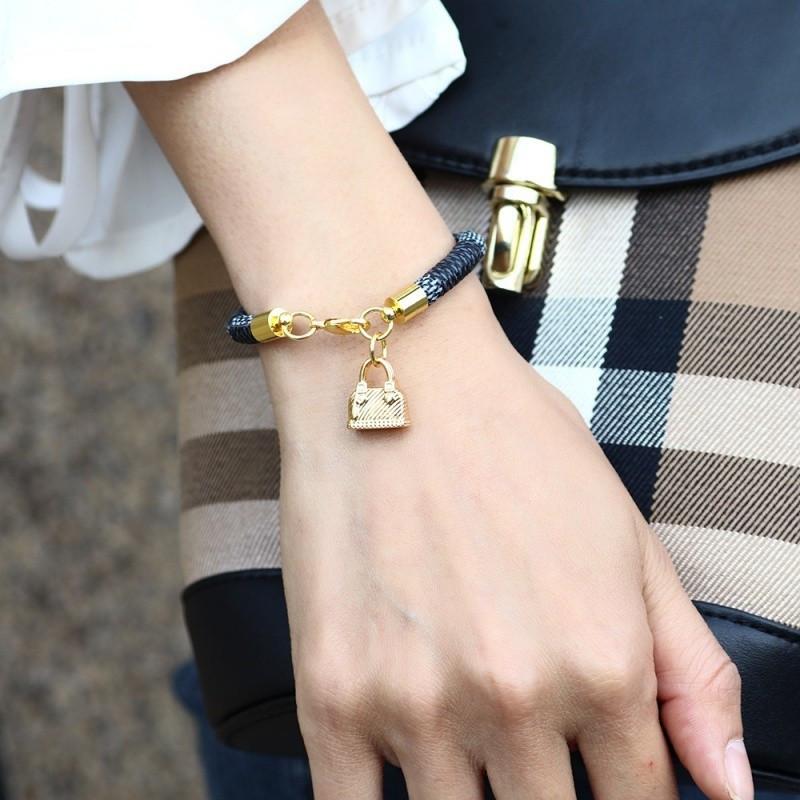 New Fashion Leather Bracelet Lock Bracelet Accessories Couple Gift Personality Punk Style Accessories