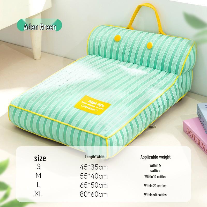 Breathable Removable Dog & Cat Nest: Latex Cushion Sofa Bed, Small Pet Sleeping Pad, Spring/Summer-Ready.