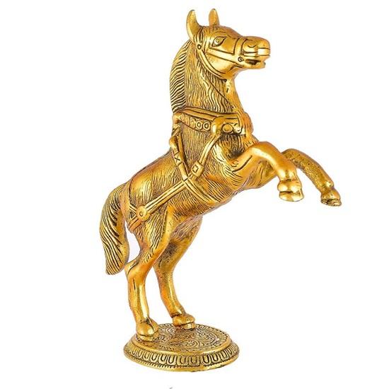 Horse Oxidized Metal Gold Polish One Pcs Set for Your Home, Office Table Decorative Gift Article Pack of 1