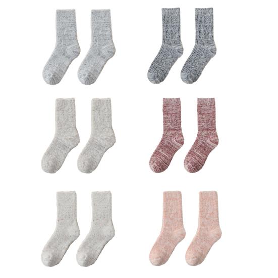 1 Pair Women Socks Highly Elastic Cozy Winter Ankle Socks Thickened Double-Sided Fleece Warm Slipper Socks