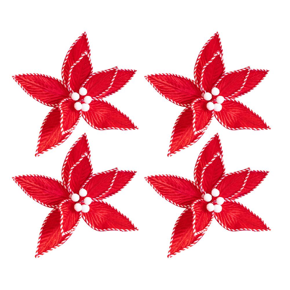 25cm Durchmesser Blumen Weihnachten Plüschblumen Rot Weiß Dekoration