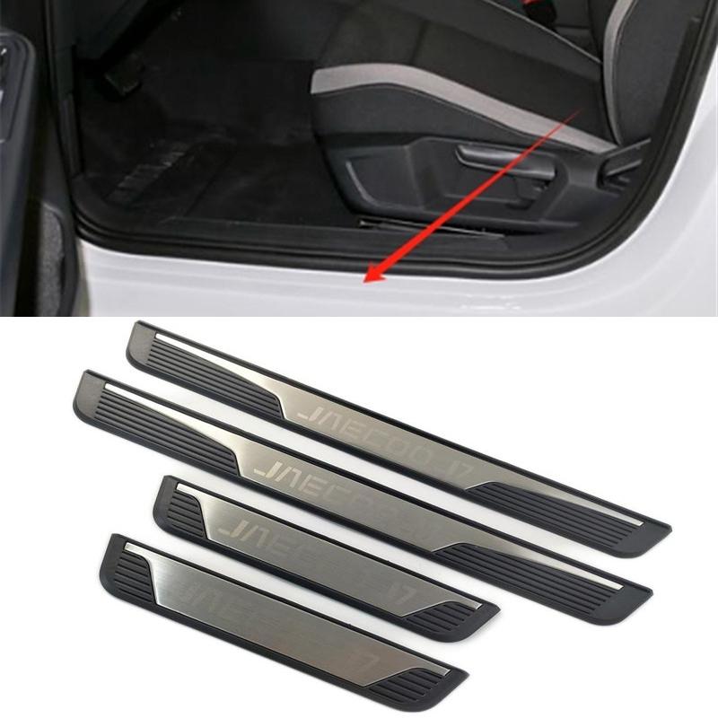 4PCS Plastic Stainless Steel For CHERY JAECOO J7  2024 Car Accessories Auto Door Sill Pedal Welcome Scuff Plate Cover