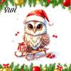 Holiday Glass Decals Christmas Owl Window Static Cling Decal, Waterproof PVC Decorative Sticker, Easy Winter Wall Stickers Apply Sticker for
