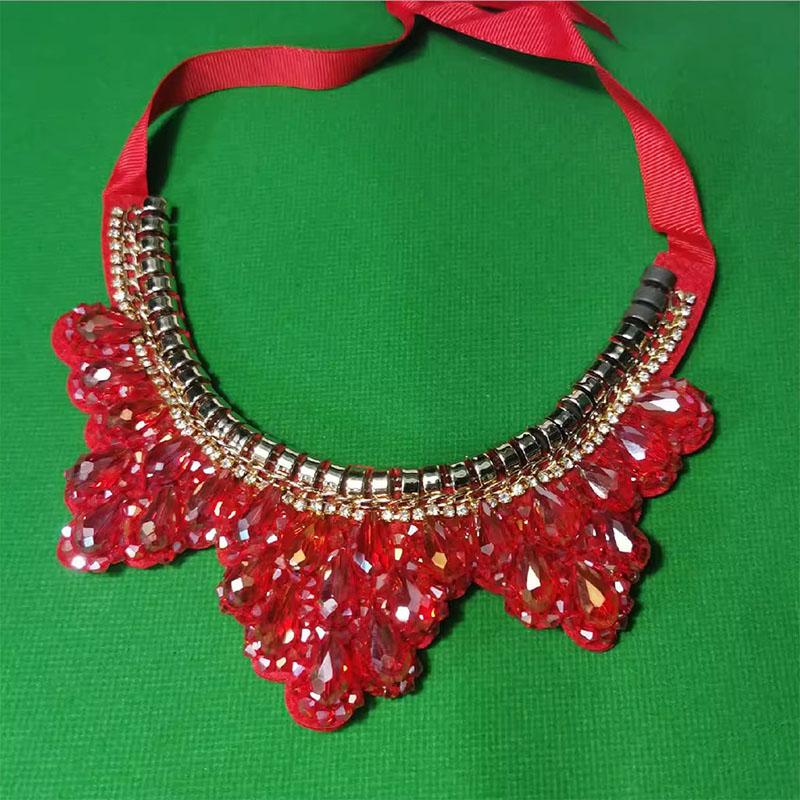 Colar Falso de Diamantes Colar de Gola de Cristal Removível Para Mulheres Gola Falsa Acessórios de Roupa Removíveis Nep Kraagie