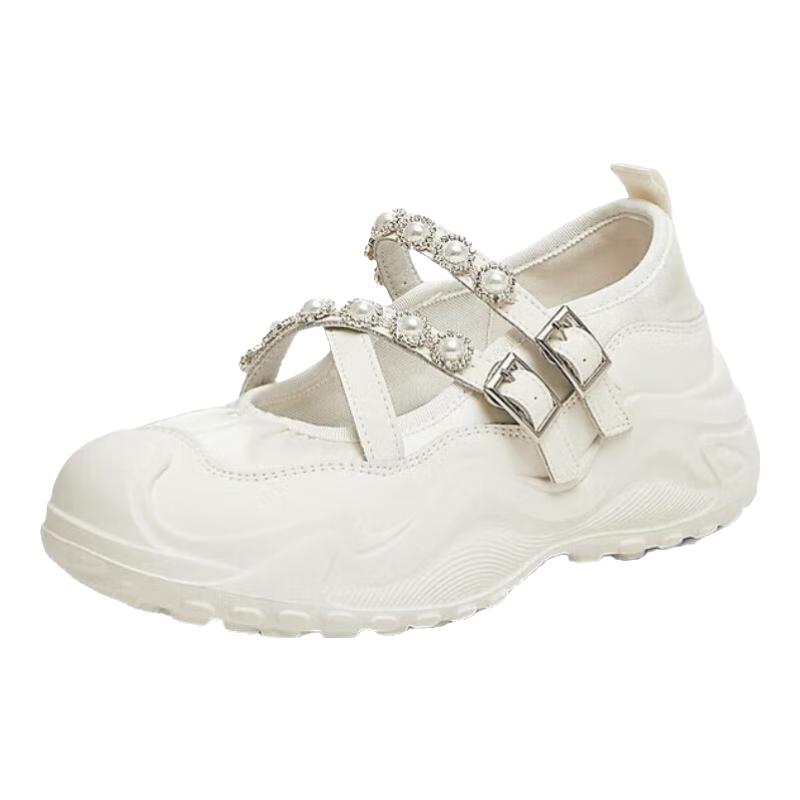 Teenmix Mary Jane Pearl Embellished Platform Shoes 37