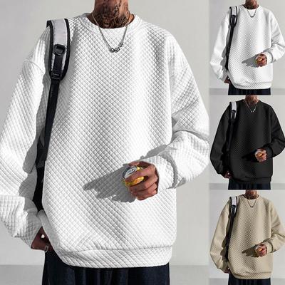 Winter neues amerikanisches Retro Diamant Karo Pullover Shirt Rundhals Unterzieh Top Herren Freizeitpullover