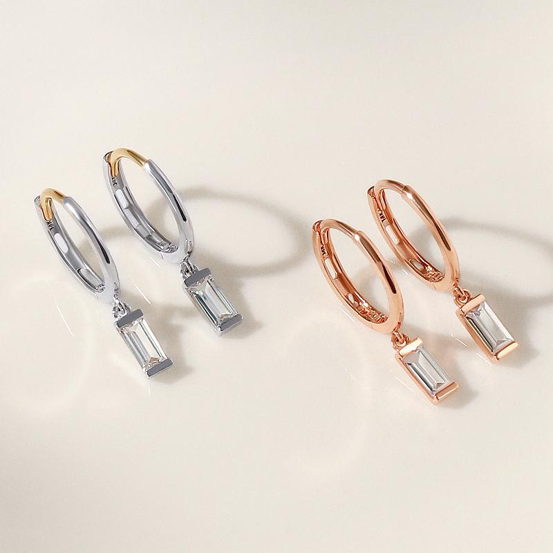 Mcel 14K Claire Baguette Stone Earrings