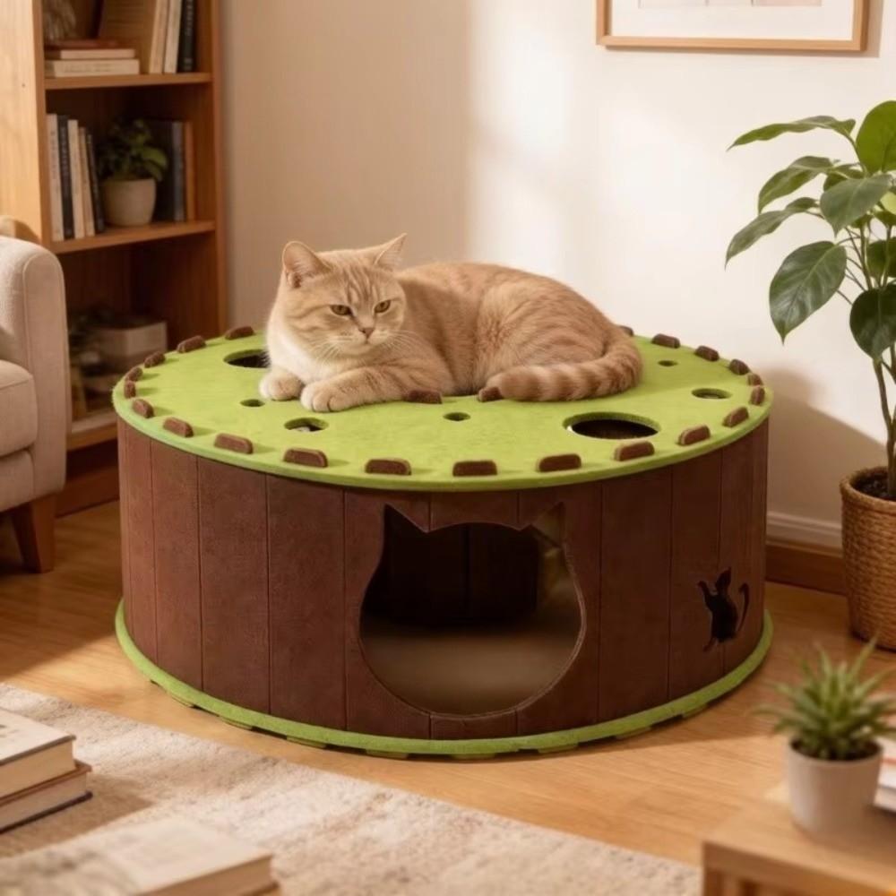 Non-Shedding Felt Cat Bed Felt Semi-Enclosed Cat Nest New Scratching Post  Small Animals